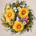 DecorbyHannah Sunflower Summer Wreaths for Front Door Outside All Season, 18 Inch Farmhouse Door Wreaths with Daisy and Bee, Sunflower Decor for Home Porch, Wedding Housewarming Gifts by DecorbyHannah