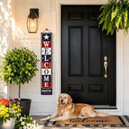 48x8" Custom 4th of July Welcome Porch Sign, Personalized Patriotic Porch Decor for Independence Day, Standing Welcome Sign for Front Door, PVC, Design 1 - Image 7