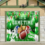 Football Garage Door Cover Banner Decorations, Game Day Football Field Themed Outdoor Single Car Garage Door Murals Buddy Decorations 8 X 7 Ft - Image 2