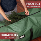 Holiday Cheer Christmas Tree Storage Bag Waterproof 9ft Green - Image 2