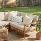 Mecatny Boho Outdoor Throw Pillow Covers 22x22 Set of 2 Grey & Cream White - Image 6