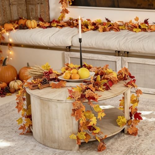 CQURE 40 Pack Fall Leaf Garland, Total 236Ft Artificial Fall Vines Autumn Garland Fall Maple Leaves Thanksgiving Decor for Home Wedding Fireplace Party - Image 4