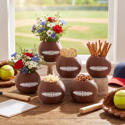 LemonRoad 6 Pcs Flower Pot, Football, 3.93 x 3.93 x 3.15 Inches, 6 - Image 2