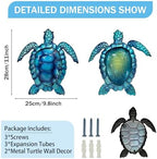 LIFFY Metal Turtle Wall Art Decor Ocean Wall Hanging Coastal Wall Sculptures Beach Theme Wall Decoration for Indoor Outdoor Bathroom Beach Garden Pool (10", 2 pcs) - Image 3