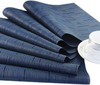 PIGCHCY Placemats Set of 12 Washable Durable Place Mats Vinyl Heat Resistant Non-Slip Table Mats Indoor Outdoor (Midnight Blue) - Image 3