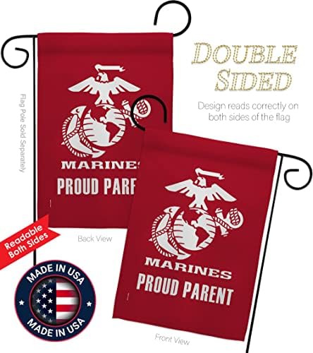 Proud Marine Parent Garden Flag - Set with Stand Armed Forces Corps USMC Semper Fi United State American Military Veteran Retire Official - House Banner Small Yard Gift Double-Sided 13 X 18.5 - Image 3