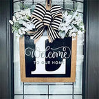 16'' Personalized Last Name Welcome Sign, Door Wreaths for Front Door Outside, Spring Wreath for Front Door Decor, Farmhouse New Home Gifts for Home (L) - Image 2