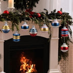 12 Pcs Vintage Glass Christmas Ornament Reflector Decor, Delicate - Image 5