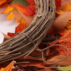 zjlmit Fall Wreaths for Front Door 24 Inch Artificial Fall Wreath with Orange Pumpkins Berries Maple Leaves and Grapevine Base Autumn Sunflower Wreath for Porch Harvest Festival Thanksgiving Day Decor - Image 5