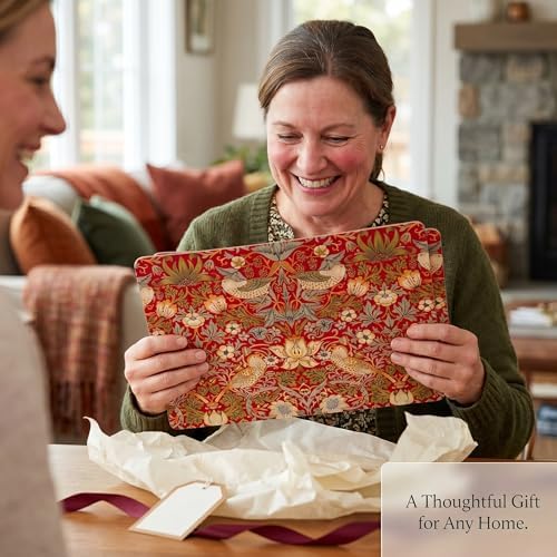 Pimpernel Morris & Co Strawberry Thief Red Placemats, Set of 4 - Heat & Stain Resistant, Cork Back Table Mats Featuring Classic Birds & Botanical Design - Minimal Tableware for Hosting - Image 7