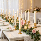 24 Pcs Gold Taper Candle Holders Brass Style Candlestick Holders Victorian Style Wedding Centerpiece Vintage Home Decor Christmas Mantel Decoration Fits Standard Taper Candles - Image 6