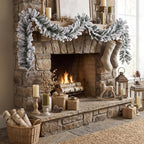 Suncalla 2 Pcs 12ft Thick Christmas Alaskan Pine Christmas Garland Flocked - Image 5