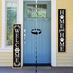 Outdoor Welcome Sign Front Porch Door Decor, 45"X9" Wood Black - Image 4