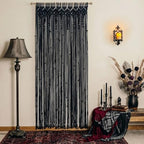 Lino Rosa Beaded Door Curtain for Doorway, Goth Witchy Black Macrame Beads Curtain for Closet Bedroom Wall Hanging Tapestry Grunge Room Decor - Image 4