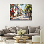 July 4th Patriotic Canvas Wall Art 4th of July USA Decorations American Flag Painting Picture Street Landscape Poster Independence Day Home Decor 24x32in - Image 2