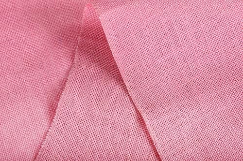 MDS® Pack of 25 Natural Burlap Table Runner, 12 x 108 Inch, Jute Rustic Farmhouse Boho Table Decor for Wedding Reception, Dining Table, Bridal Shower, Baby Shower & Party Decorations - Pink - Image 6