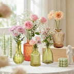 Glass Bud Vases in Bulk Small Mini Colorful Colored Vase for Flowers 17pc - Image 3