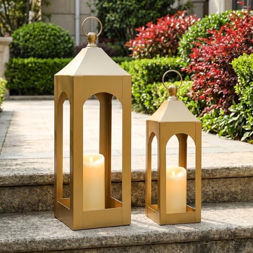 Modern Farmhouse Lantern Decor Metal Decorative Hanging Candle Lanterns - Image 7