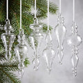 Sotiff 6 Pcs Clear Mercury Glass Christmas Ornaments, Vintage Finial Decor by Sotiff