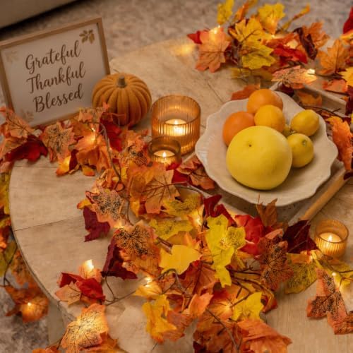 CQURE 6 Pack Fall Leaf Garland, Total 35Ft Artificial Maple Leaf Autumn Garland Fall Leaves Hanging Vines Fall Maple Leaves Thanksgiving Decor for Home Wedding Fireplace Party - Image 6