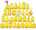 Mini Glass Bud Vases for Wedding & Bridal Shower Centerpieces,Versatile Glass Vases for Home Decor,Party & Anniversary Decorations,Candle Holders,Hydroponics, Aromatherapy Bottles(Pack of 30,Yellow) by earthgadgets