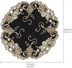 Decozen Set of 8 Doilies for Table, Lace Doilies - Rustic, Crochet, Farmhouse, Kitchen, Dining Table Centerpiece Decor - Round Christmas Placemats 15 inch Gold Black, The Chantelle Collection - Image 6