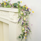 5.9FT Artificial Flowers Garland Silk Spring Summer Garland for Mantle - Image 2