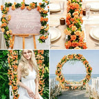 Floweroyal 6 Pack Artificial Flower Garlands 15.8FT Fake Rose Vines Silk Flowers Hanging Rose Ivy for Wedding Arch Party Home Garden Wall Decor (Sunset Orange) - Image 5