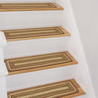 Homespice Gingerbread Jute Braided Stair Treads, Rect 8x28 Set of 13 by Homespice