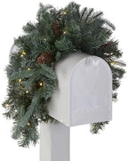 National Tree Company 36in Pre-Lit Frosted Arctic Spruce Mail Box Swag by Unknown