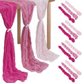 Remagr 12 Pcs Gradient Rose Pink Cheesecloth Gauze Table Runners by Remagr