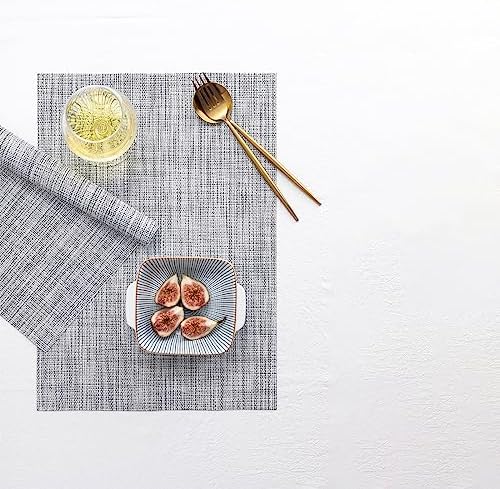 LEXMORE PlaceMats Set of 12 Vinyl/Plastic Woven Place Mats for Kitchen Table Indoor/Outdoor Washable PlaceMat Wipeable Dining Table Mats(Gray) - Image 6