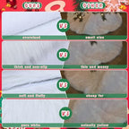 Jenaai 100'' Christmas Tree Skirt Faux Fur Xmas Tree Skirt, Classic, White - Image 4