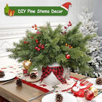 Artgar 6 Pcs Christmas Pine Branches - 18" Realistic Greenery Pine Stems - Image 5