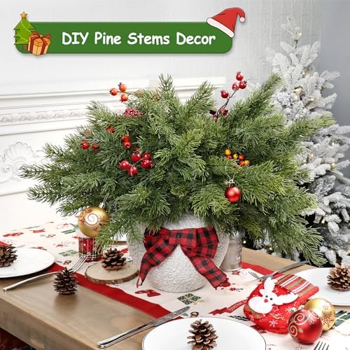 Artgar 6 Pcs Christmas Pine Branches - 18" Realistic Greenery Pine Stems - Image 5