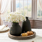 Ceramic Vase Set of 2 for Home Decor, 6.1"+8.23" Handcrafted Black Bronze Rustic Terracotta Vases, Vintage Farmhouse Decor, Minimalist Decorative Vases for Table Centerpiece Fireplace Nightstand - Image 5
