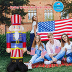 Patriotic Inflatables Independence Day 4th of July Nutcracker Solider Blow Up Holidays Party Front Door Garden Yard Lawn Decor Lighted Decoration (5Ft Patriotic Nutcracker) - Image 5