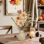 Hollyone Faux Fall Pampas Grass with Vase, Fall Flowers Artificial for Decoration Arrangement Bouquet Plant in Ceramic Vase Fluffy Boho Home Decor Fake Pompass Pompous Grass Floral Autumn Decorations - Image 6