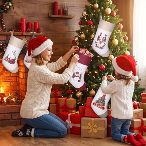 Tatuo 6 Pack Christmas Stockings 18 Inch Hanging Decor - Image 6