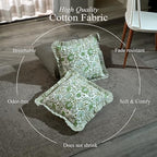 CPC Block Print Ruffle Throw Pillow Cover Agate Green 24"x24", Pack of 2 - Image 3