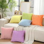 Mixweer 6 Pcs Back to School Faux Fur Plush Throw Pillow Covers 18x18 Inch - Image 6