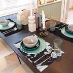 Cowhide Printed Placemats 12x18 Inch, Brown Black White Aztec Style Kitchen Dining Rustic Non-Slip Heat Resistant Table Runner 6 Pieces - Image 4
