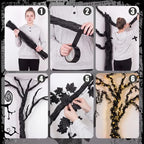 Yinder 47 Pcs Halloween Tree Decorations Set for Classroom Room Include Artificial Maple Vines Paper Bats Black Mesh with Kraft Paper Tape for Halloween Classroom Home Room Party Indoor Outdoor Decor - Image 4