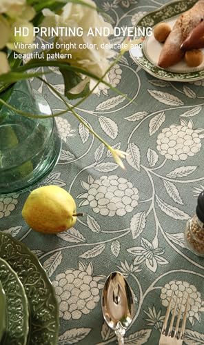 ISAENNE Designer Elegant Green Round Tablecloth,Diameter 55" - Image 4