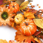 Fall Wreaths for Front Door 22 Inch, Autumn Wreath with Berry Pumpkin, Maple Leaves, Thanksgiving Harvest Festival Decorations Indoor and Outdoor - Image 4