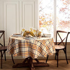 Threadmade Russet Harvest Woven Plaid Tablecloth, Multicolor - 70" W x 70" L Round - Image 2