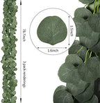 CQURE 36 Pack 252Ft Eucalyptus Garland,Artificial Eucalyptus Leaves Table Greenery Garland Wreath Vines for Wedding Party Table Fireplace Bedroom Wall Room Decor - Image 3