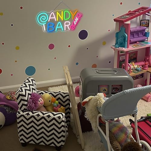 Candy Bar Neon Sign Colorful LED Night Wall Light Decor for Lollipop Store - Image 2