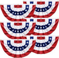 6 Pack 1.5x3 Ft USA Pleated Fan Flag, American Bunting Flag Patriotic Half Fan Banner 4th of July Decorations Outdoor Memorial Day Decor Fourth July Independence Day Outside Red White and Blue Decor by Huyamap
