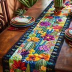 Quilted Table Runner, 3D Floral & Animals Design, Farmhouse Rustic Home Decor, for Dining Table Kitchen Holiday (A14,14x108 inches) by SodaMeow
